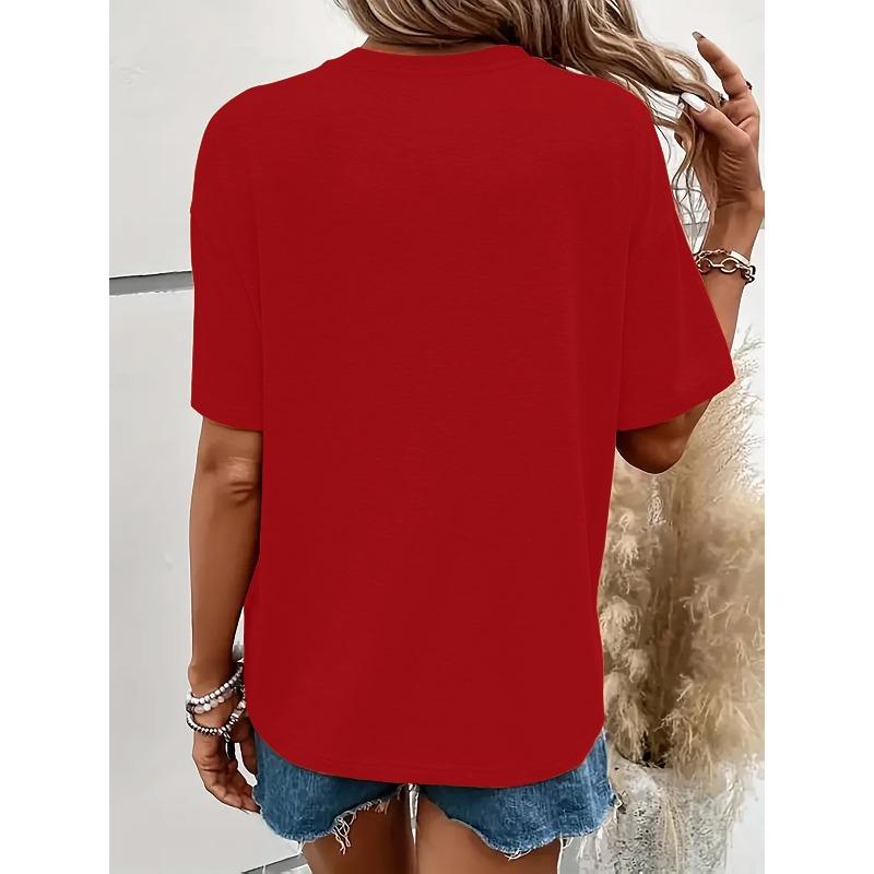 Women's Family Cruise Printed T-Shirt - Soft Machine-Washable Round Neck Top with Cruise-Themed Nautical Graphics,