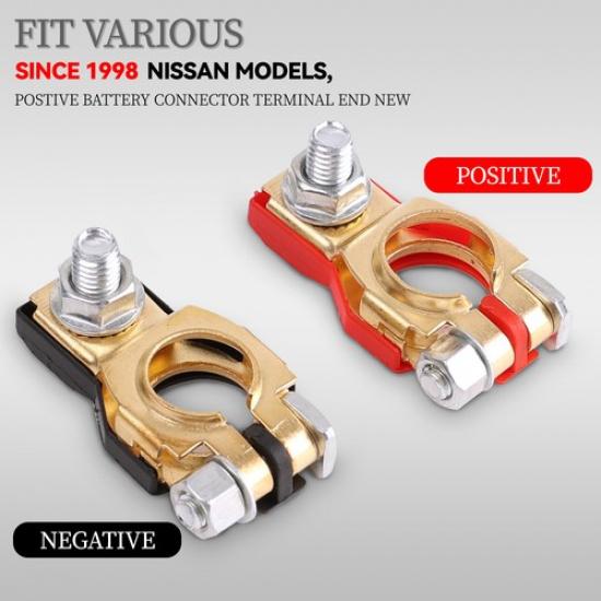 PAIR Leisure Battery Terminals Connectors Clamps For Car Van Caravan Motorhome