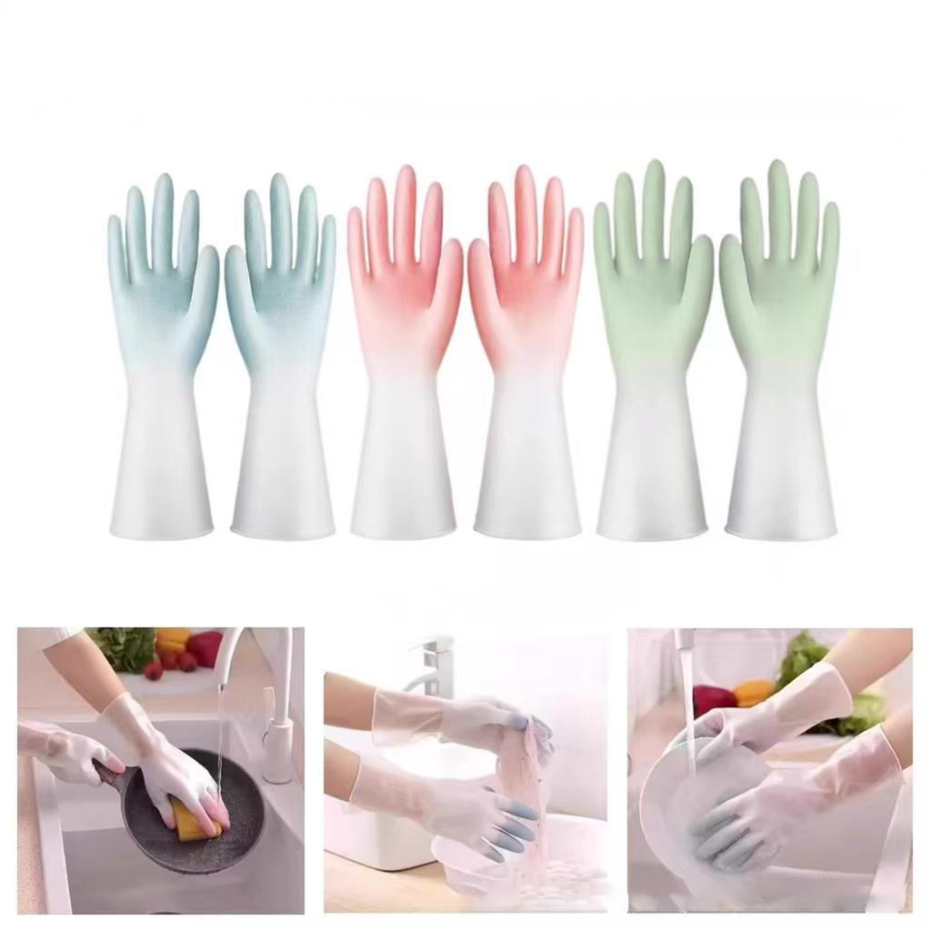 Reusable Household Cleaning Gloves with Extended Cuffs for Dishwashing Kitchen Bathroom Laundry and General Home Use Latex Free Design Comfortable Fit