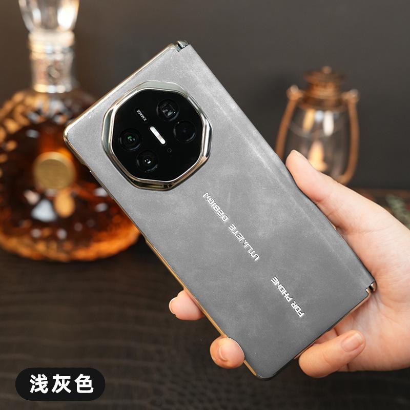 Applicable to Huawei MateX6 mobile phone case, silver edge sheepskin, double central axis X5/X3 seconds change XT all-inclusive anti-drop back cover