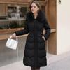 Womens Long Puffer Coat With Detachable Faux Fur Collar Winter 2026 Oversized Warm Cotton-Padded Outerwear