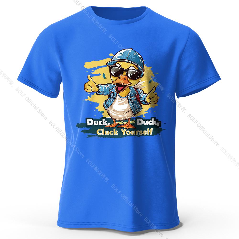 Herren T-Shirt 'Cluck Yourself' Print 100% Baumwolle Oversized Edgy Grafik-T-Shirts für Damen Sommer Oberteile Punk Streetwear