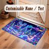 Winter Theme Soft Crystal Velvet Rug Custom Name & Text Print Non Slip Floor Rug for Bedroom Living Room
