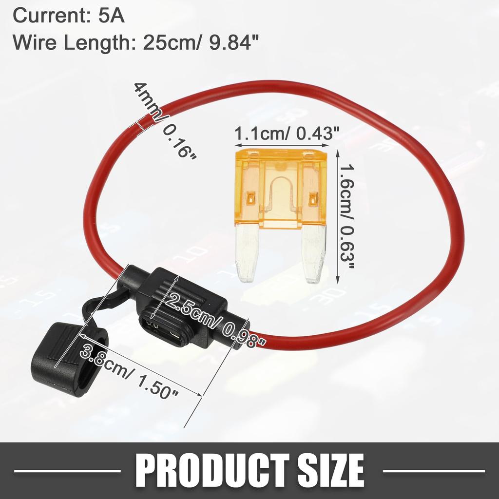 Ein ABSOPRO Sicherungshalter 5A Mini-Sicherung 12 AWG Sicherungshalter Wasserdicht