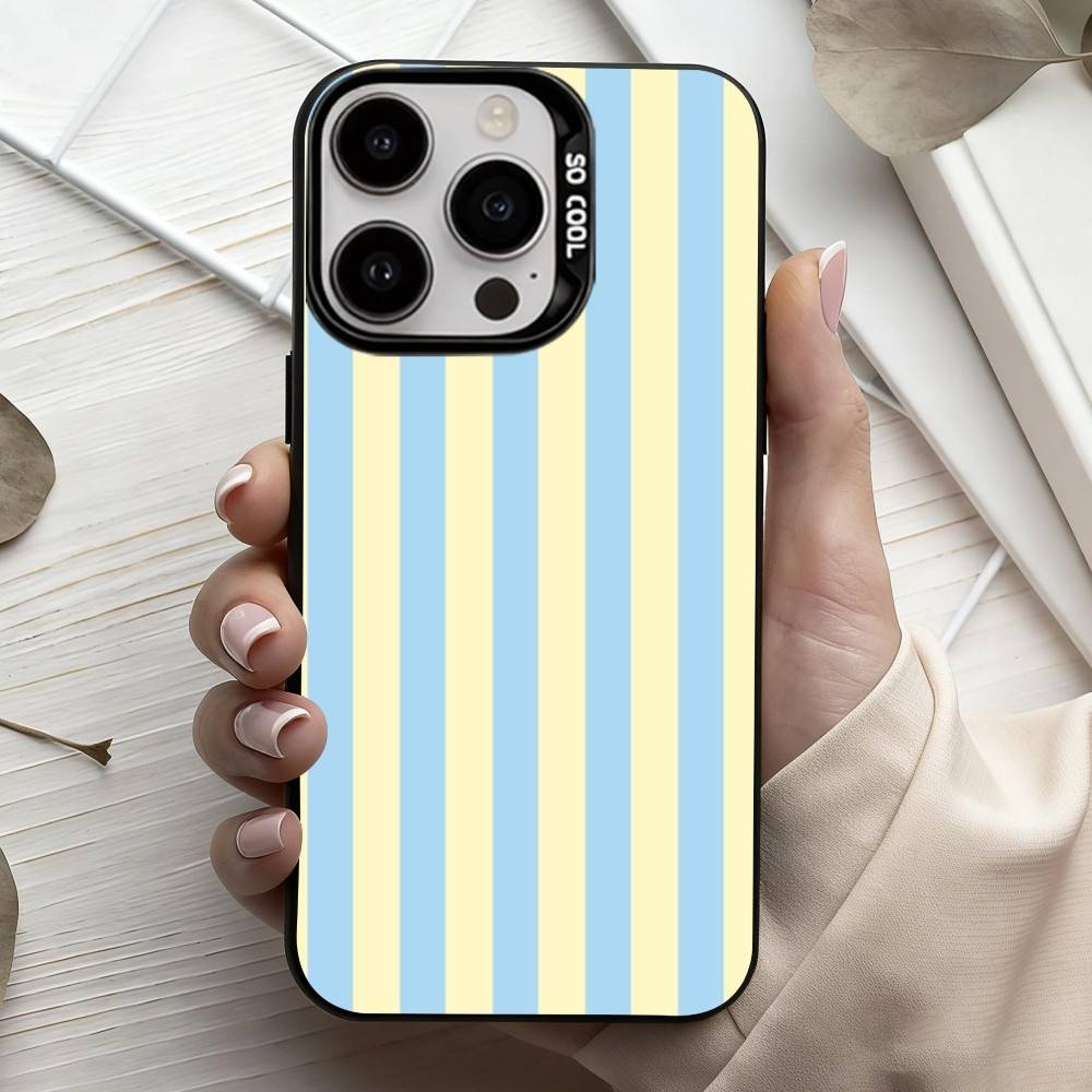 S-Striped Color-Blocking Art P-Pattern  Phone Case For iPhone17,16,15,14,13,12,11 Plus,Pro Max Black Candy silver phone case