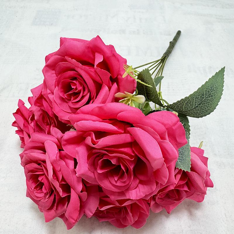Artificial Flowers Home Wedding Decoration Mei Kai 7 Head Large Horn Rose