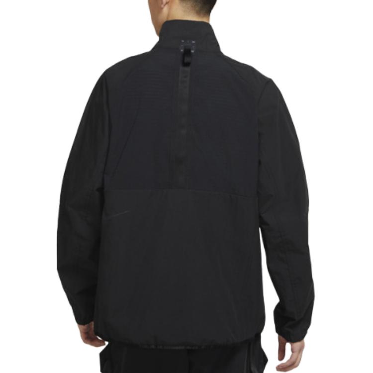 Nike Tech Pack Solid Color Logo Print High Neck Jacket Men Jacket Black DC6988-010