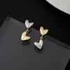 New Fashion Punk Gold Sliver Color Heart Earring For Women Irregular Wing Asymmetry Metal Drop Earring Party Jewelry Gift
