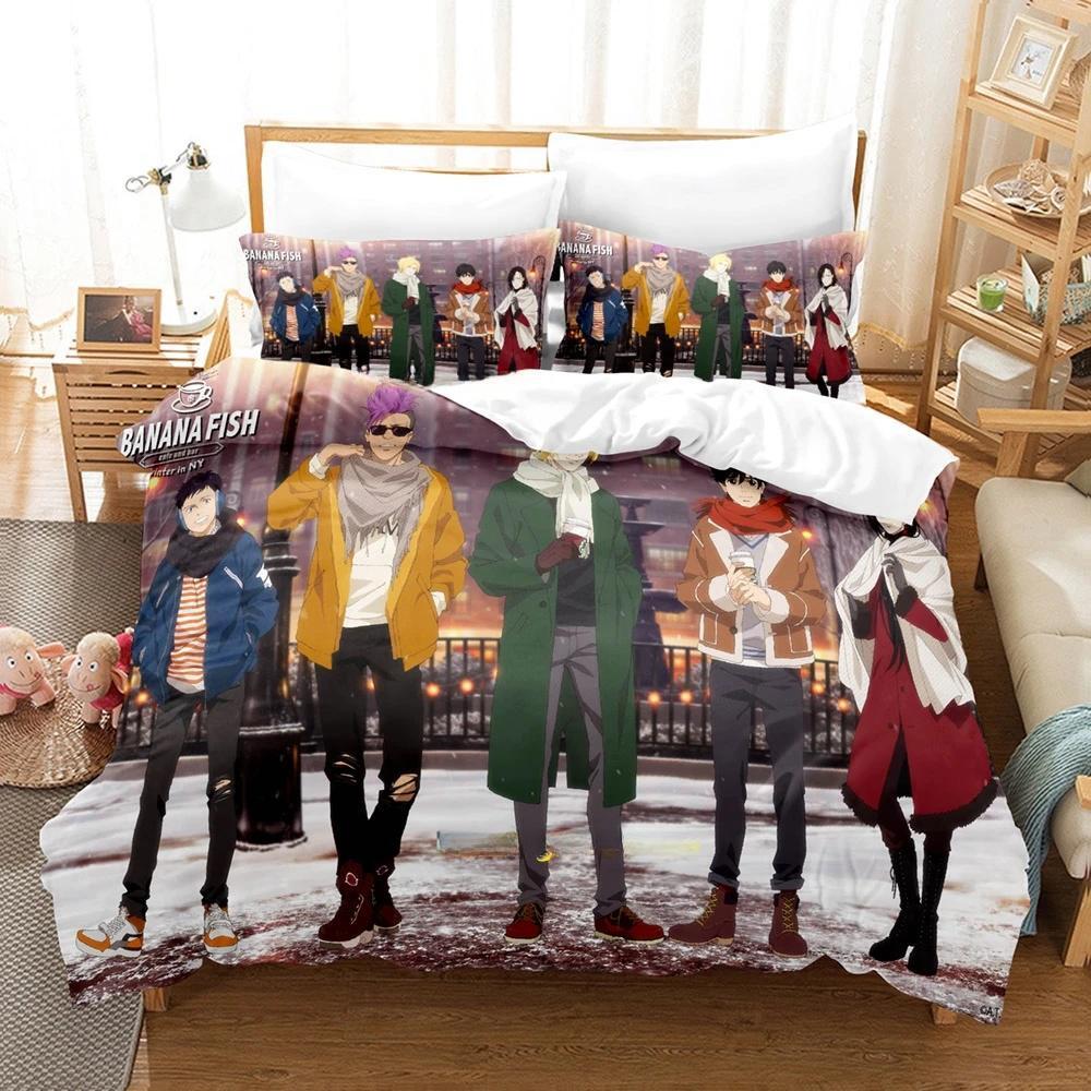 

3d Print Anime Banana Fish Bedding Set Single Twin Full Queen King Size Bed Set Adult Kid Bedroom Duvetcover Sets Home Textile EU Twin 135x200cm