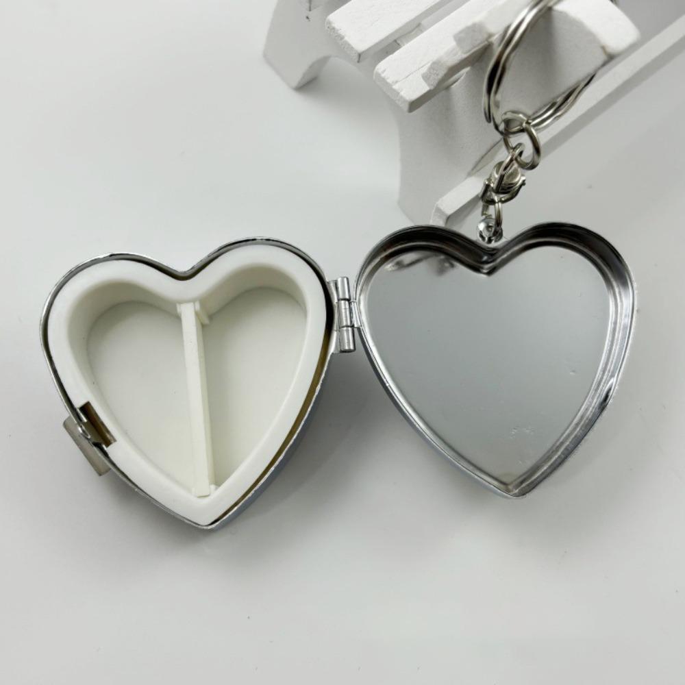 

New Heart-Shaped Small Pill Box Candy Box Keyring Storage Holder Medicine Case Portable Medicine Organizer Container