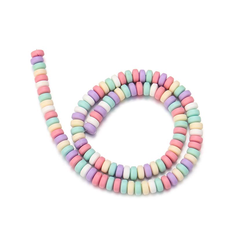 1 String Flat Round Soft Beads Colored Pottery Hole 2mm Spacer Bead For Diy Bracelet Necklace Women Jewelry Accessories Supplies