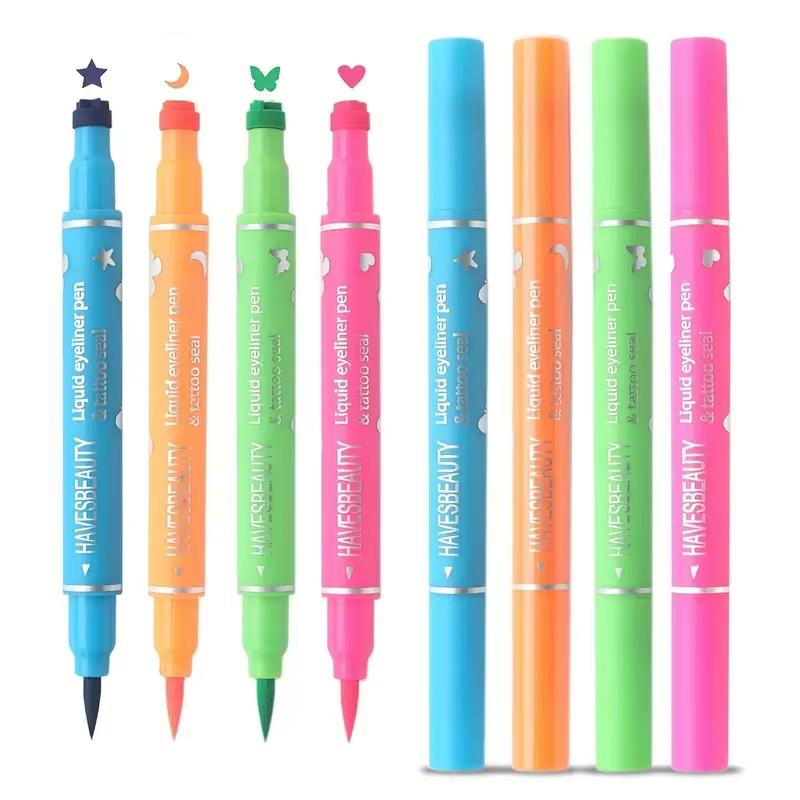 Double-Ended Stamp Eyeliner Non-Smudge Eyeliner Liquid Pen QuickDrying Waterproof Long-Lasting Sweat-Proof Eyeliner Stamp Makeup