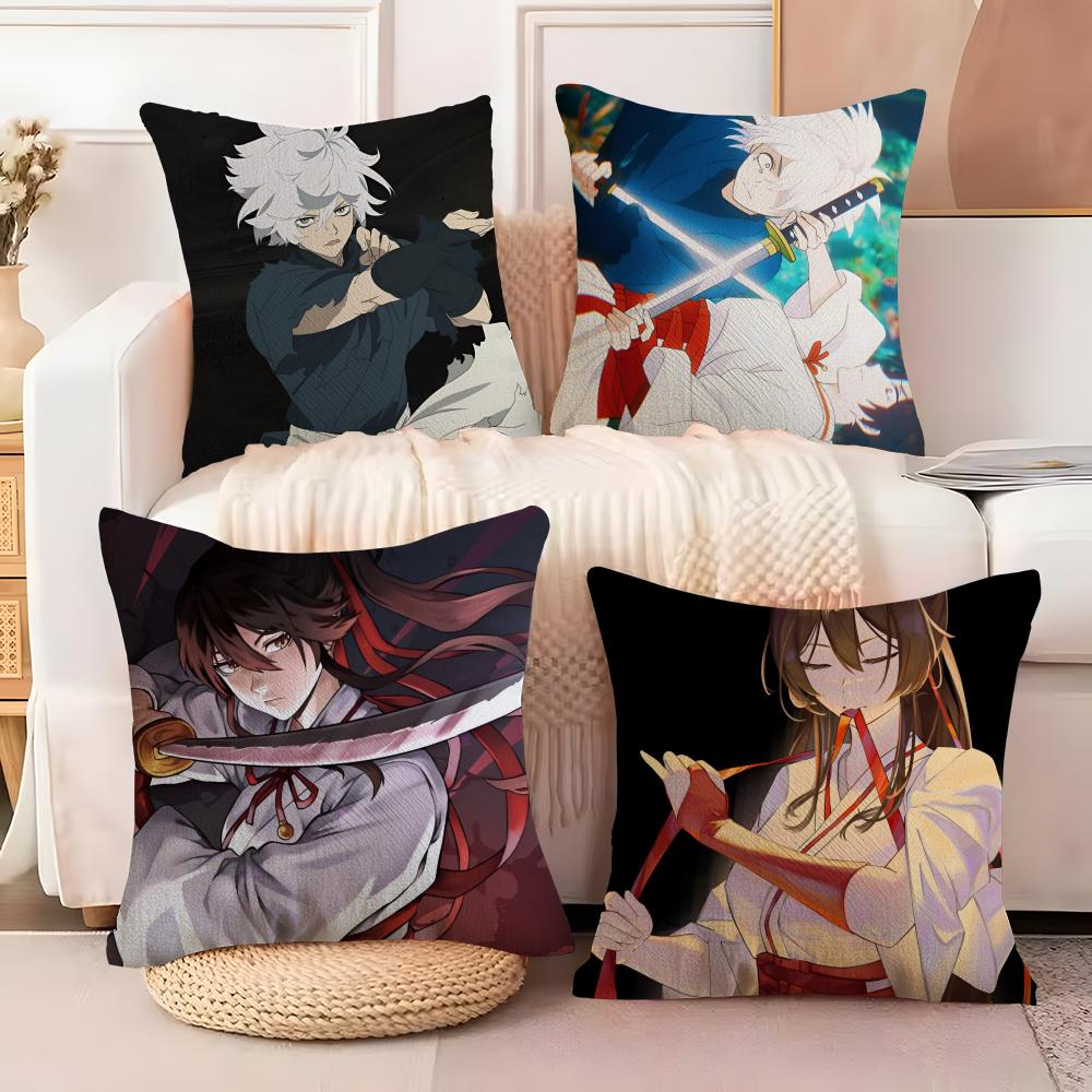 Hell's Paradise J-Jigokuraku Cushion Cover Soft Plush Fabric Double-Sided Printed Sofa Cushion Cover for All Seasons Home Decor