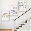Kinderzimmer Wandkunst Pädagogisches Gemälde Dekoratives Bild ABC Poster Alphabet Nummer Poster und Drucke Regenbogen Leinwanddruck Baby