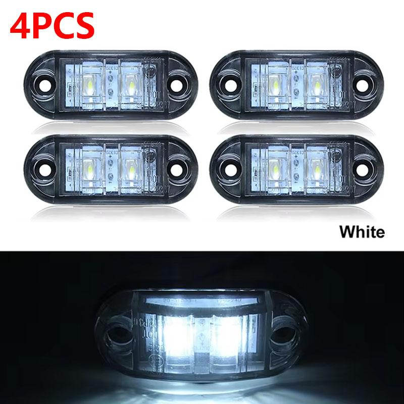 2/4Pcs Amber Warning Light 12v 24v Led Side Marker Lights for Trailer Trucks Car Strobe Lamp Clearance Signal Lamp Accessories