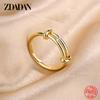 925 Silber 18K Gold Verstellbare Ringe für Damen Mädchen Mode Hochzeits Schmuck