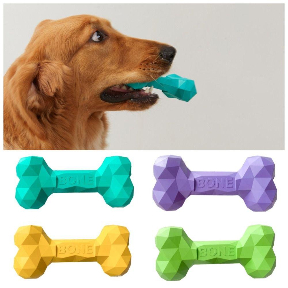 Rubber  Shaped Bone Toys Bite-resistant Pet Chew Toy Pet Leaky Food Bone Toy  Gift