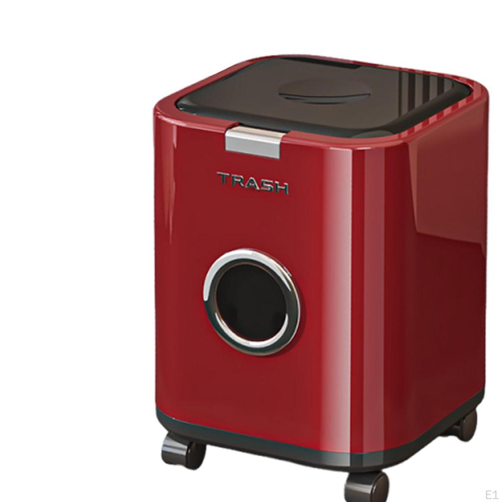 Trash Can Garbage Bin Decorative Modern Paper Basket Movable Wastebasket for Sunroom