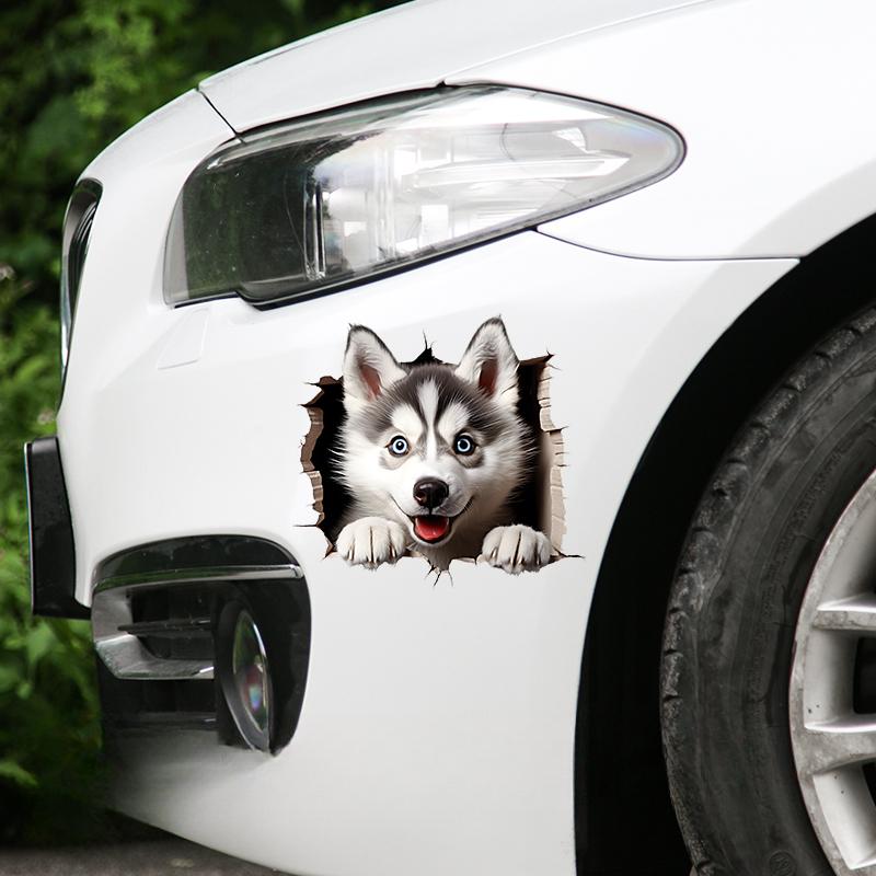 3d Dog Car Sticker Auto Window Bumper Cover Scratches Waterproof Decals Motorcycle Fairing Decoration Animal Car Accessoriesl