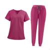 Women Scrub Uniform Set Jogging Cloth Top and Jogger Pants for Yoga Pet Grooming