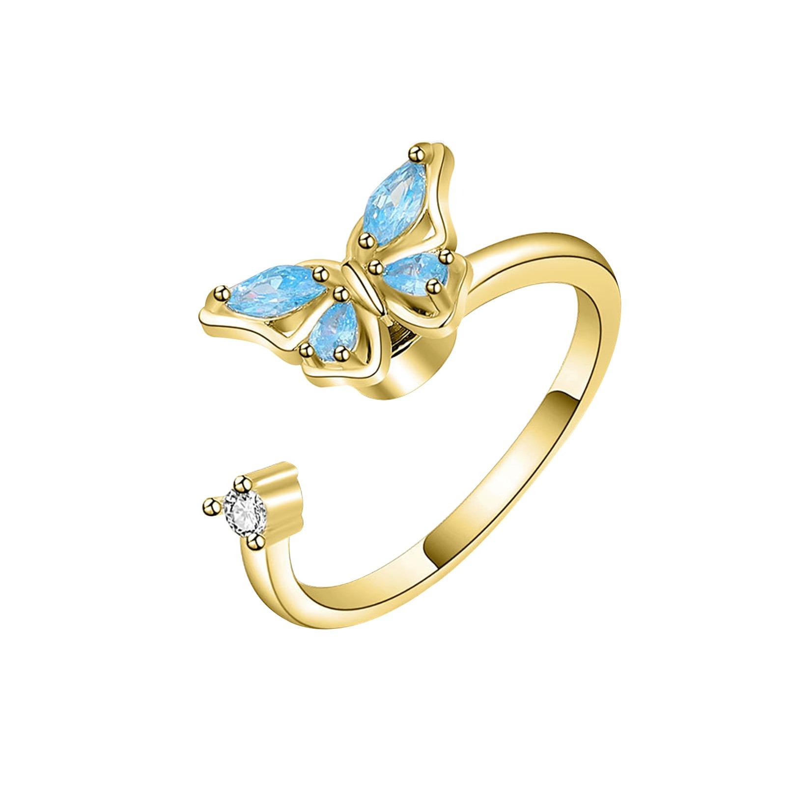 

10 мм тревожные кольца для женщин Y2k, ювелирные кольца, бабочки, ромашки, бусины, антистрессовые кольца-спиннеры для подростков, 2022, эстетические Resizable