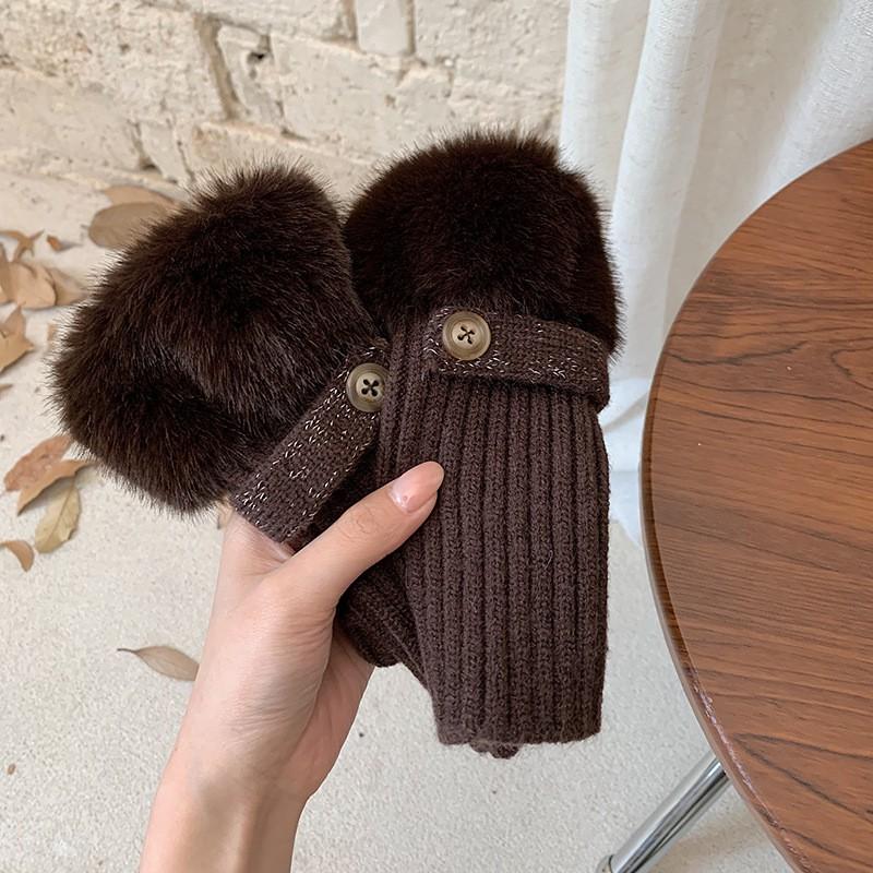 Womens Warm Knitted Fingerless Gloves With Touchscreen Capability Winter Fashion Accessory Soft Acrylic Design