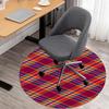 1pc plaid pattern Round Chair mat Area Rug - Non-Slip, Floor Mat for Office, Bedroom, and Indoor Decor -1002160