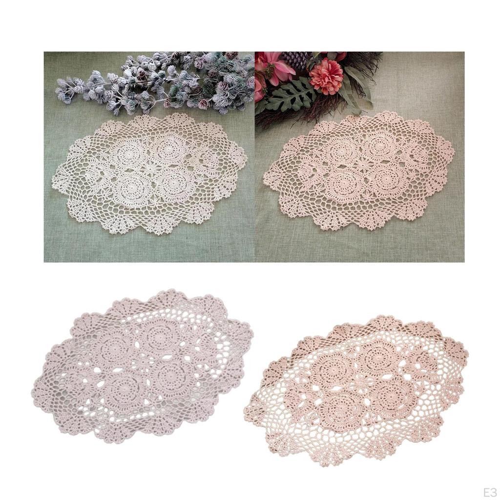 Dining Table Placemat Handmade Kitchen Mat Oval Multipurpose for Farmhouse
