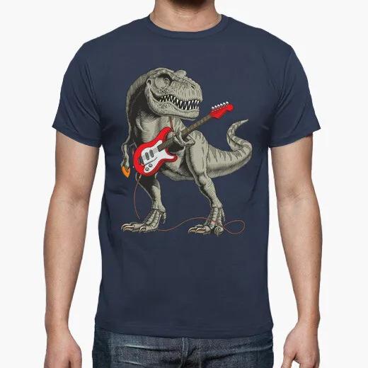 Funny Rock and Roll Dinosaurio TShirt Summer Cotton ONeck Short Sleeve Mens T Shirt New S3XL