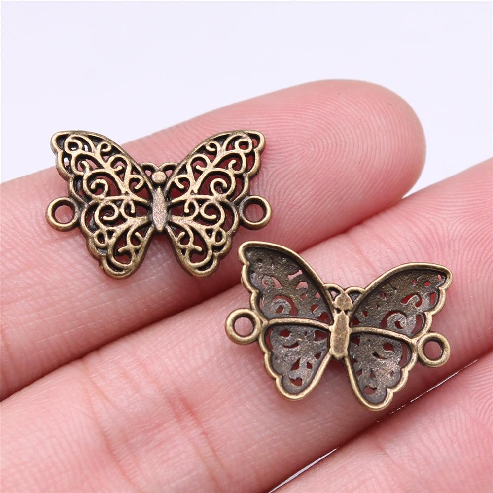 10pcs Connector Charms Tibetan Bronze Silver Color Pendants Vintage Jewelry Making DIY Handmade Craft