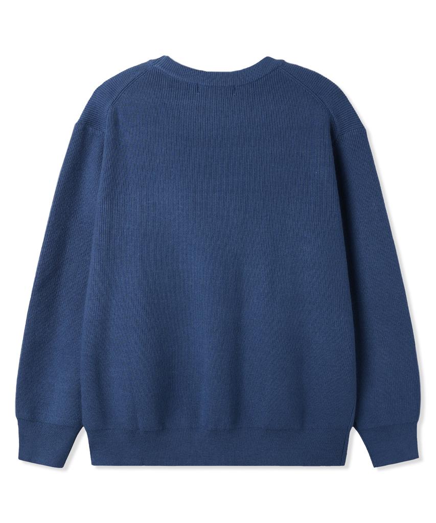 BAKKEN Soft Semi-Over Round Knit Bk8940_Navy