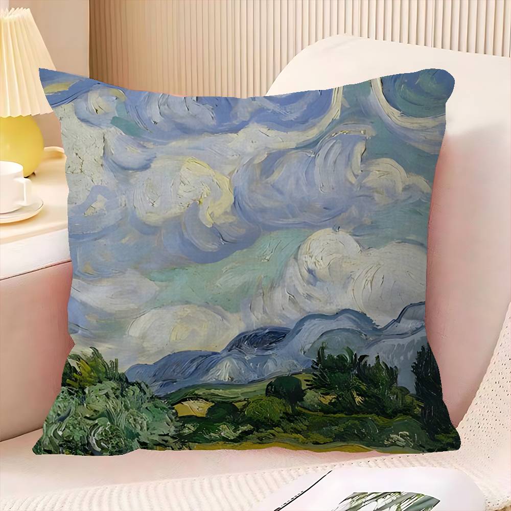 Van Gogh Oil Painting Pillowcases Home Bedding Decorative Pillow Cover Wedding Super Soft Pillow Case