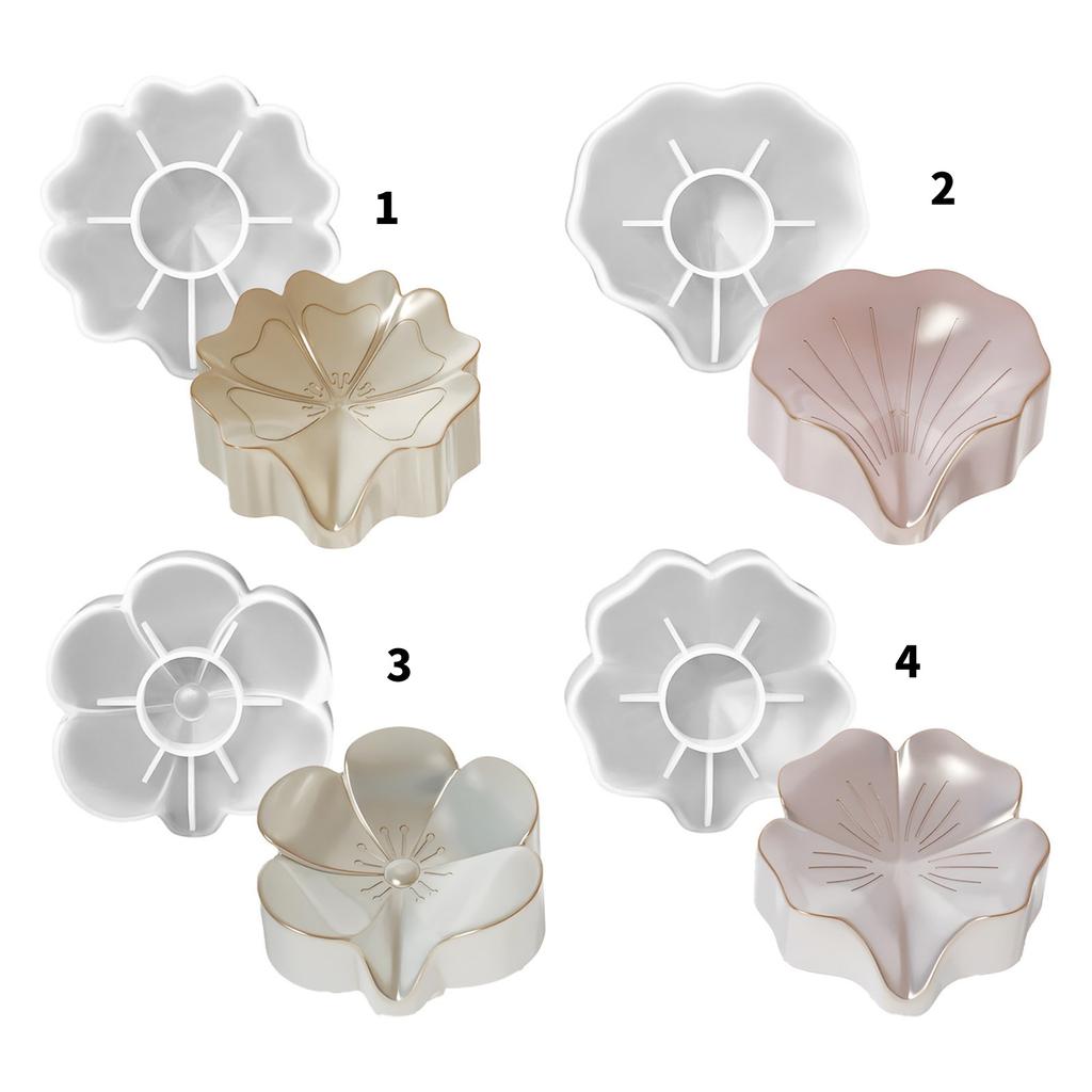 Handmade Crafting Molds Silicone Mold Storage Box Mold Flower Shape for Projects and Home Decoration Enhancements