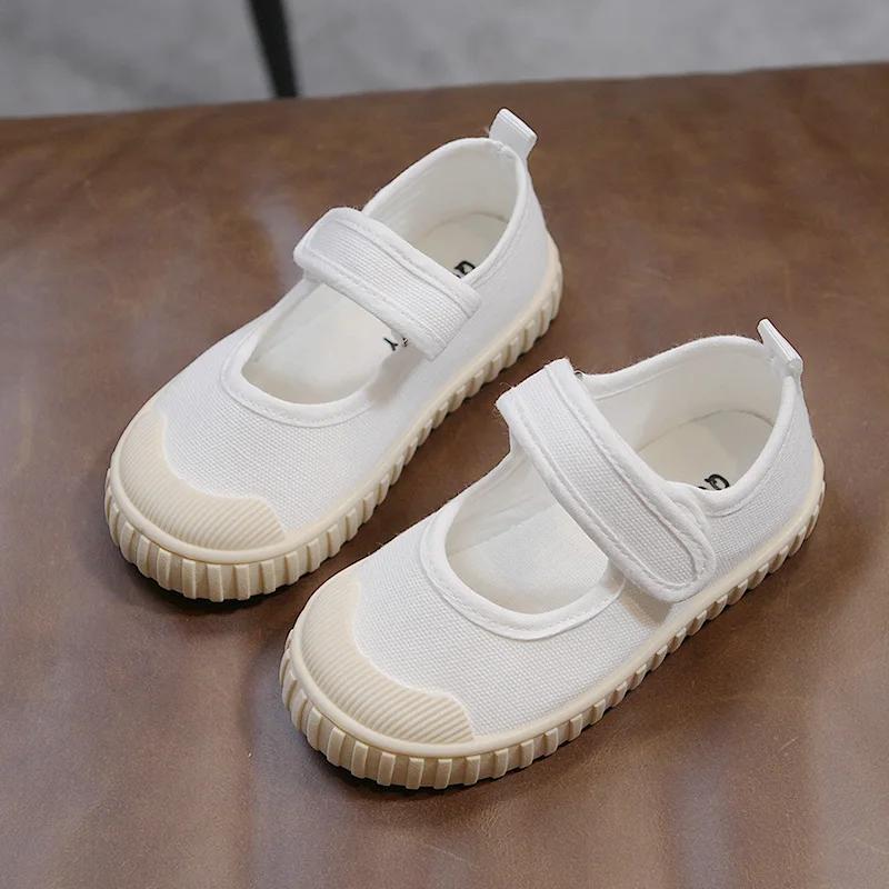 New Spring Non-leather Casual Shoes for Girls Flat Heel Children Canvas Shoes Toddler Girl Sneaker School Footwear H02231