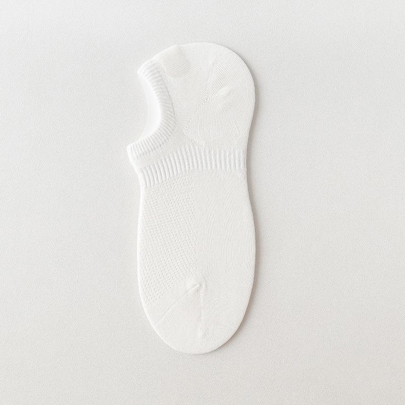 Men's Summer Mesh Breathable Cotton No-Slip Heel-Less Low-Cut Invisible Socks