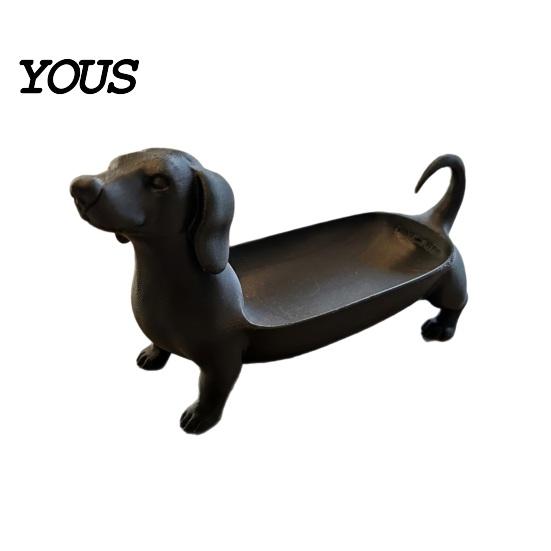 3D Printed Dog Statue Dachshund Storage Tray for Jewelry Keys Earrings, Creative Desktop Small Container Organizer, Tabletop Ornaments Entryway Decor