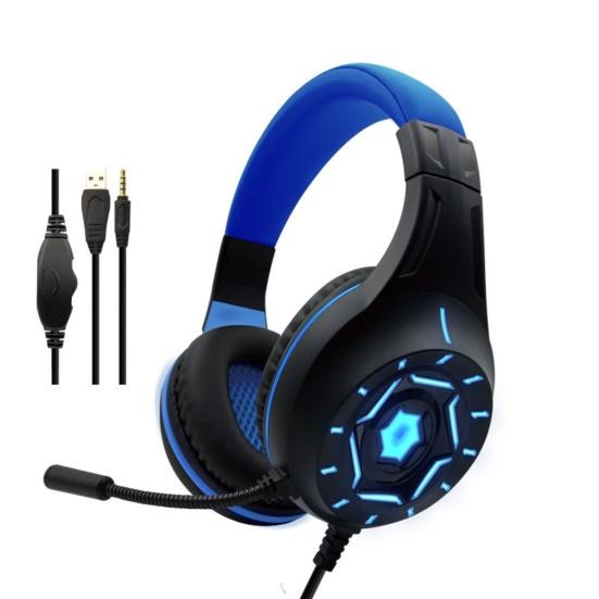 Wired Luminous Heavy Bass Headset Noise Reduction Gaming Headphone with Mic