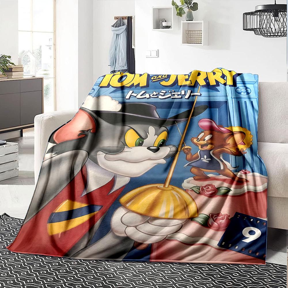 1pc Tom and Jerry Flannel Blanket - Soft Warm Throw for Home, Office, TravelL1349