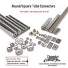 Stainless Steel Square Tube Connector with Threaded Hole for Storage Rack Assembly