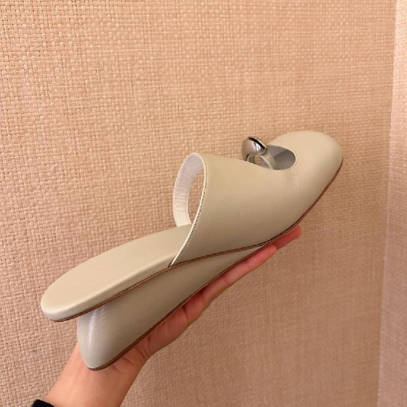 Fashion Sexy Low Heel Slippers Women Summer Elegant Sandals High Heel Pumps Ladies Slide Shoe Shallow Mouth Half Slippers Package Head S