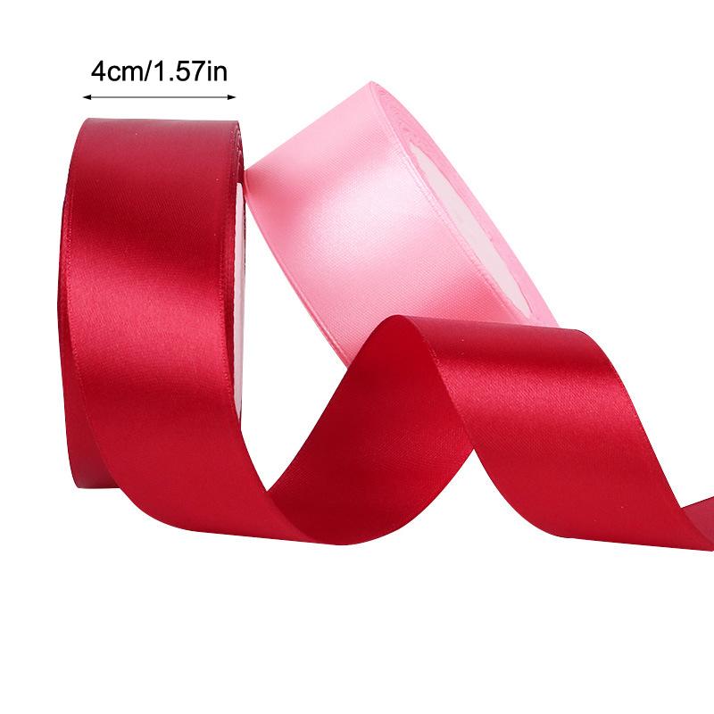 4 cm breites Satinband 25 Yards DIY Bastelbedarf für Rosenherstellung, Geschenkverpackung & Stuhllehnen-Dekoration