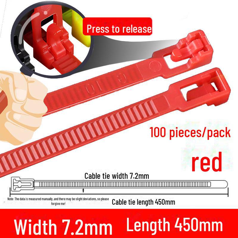 Reusable Nylon Cable Tie with Square Head, Black & White