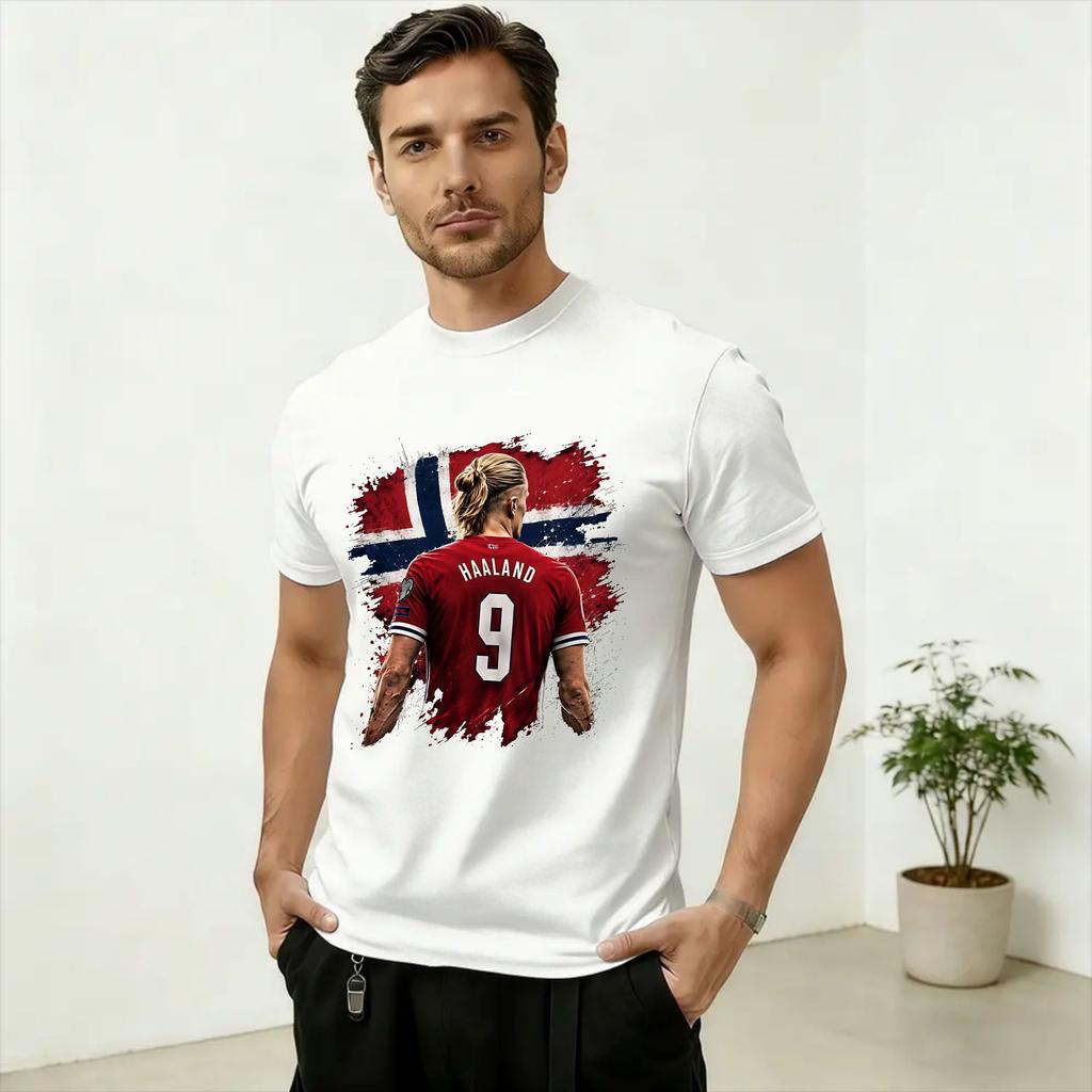 Harajuku T Shirt Summer Haaland Football Number 9 FanArt Fashion T Shirts Cotton Tshirt for Unisex Y2K Pattern Short Sleeve Tees