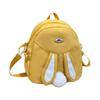 Women Cute Rabbit Ears Backpack Nylon Shoulder Bag Cartoon School Bag Satchel Rucksack  Yellow