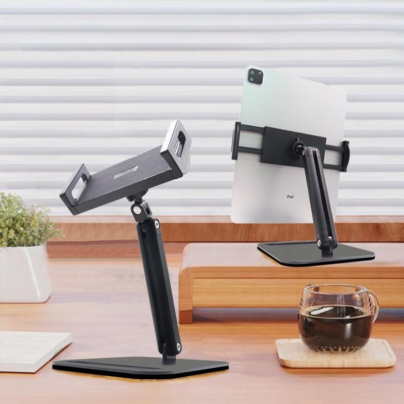 Portable Desktop Stand, 2-Section Adjustable Holder for Phones, Tablets & Live Streaming, Lazy Stand for Convenient Viewing