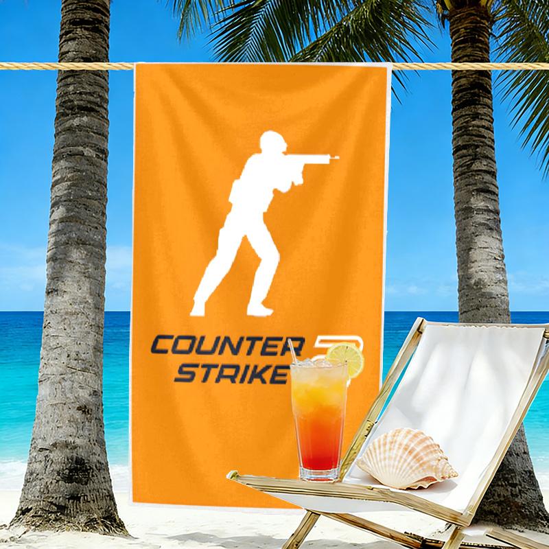 Counter Strike Print Beach Towel Design, Soft, Lightweight. for Home Bathroom, Spa, Pool, Yoga, Surfing, Camping, Gift for Family, Friend