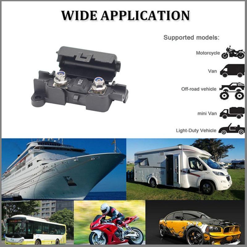 Single Stud Fuse Holder With Cover 32V-125V Strip Type Circuit Protection Block For Vehicle Electrical Modification