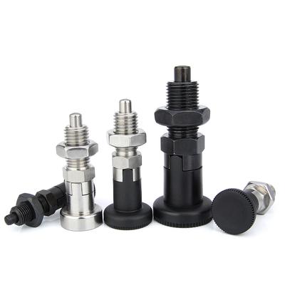 Pistões de Indexação Autotravantes de Rosca Fina M10/M12/M16/M20 KST220-C Aço Inoxidável/Aço Carbono Botão Pinos de Indexação Localizadores Com Porcas