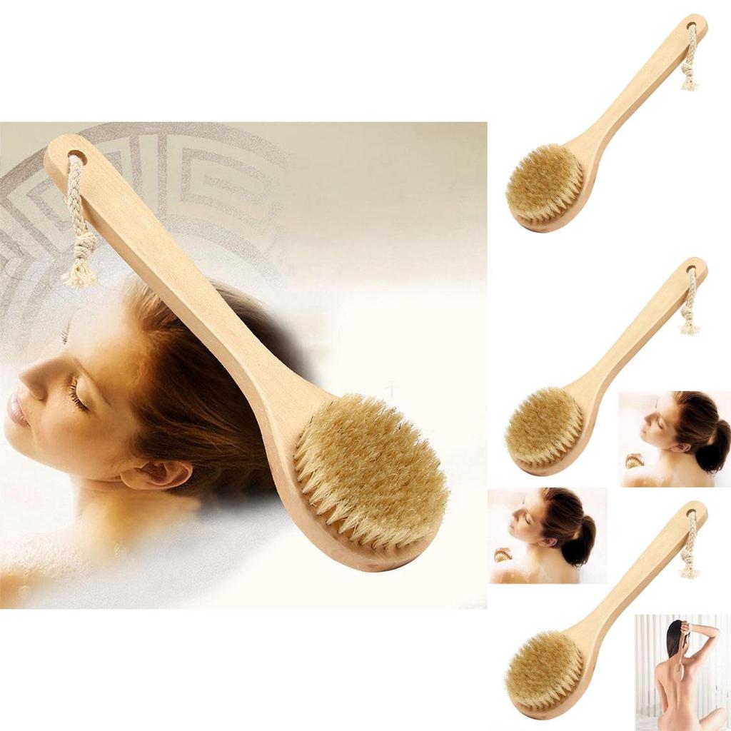 Durable Natural Bamboo Bath Brush Ideal For Exfoliating And Skin Softening