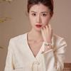 Authentic Cat Claw Star Moon Bodhi Shoushan Stone Double-Loop Bracelet for Women, Light Luxury Niche Exquisite Beaded Bracelet In New Chinese Style
